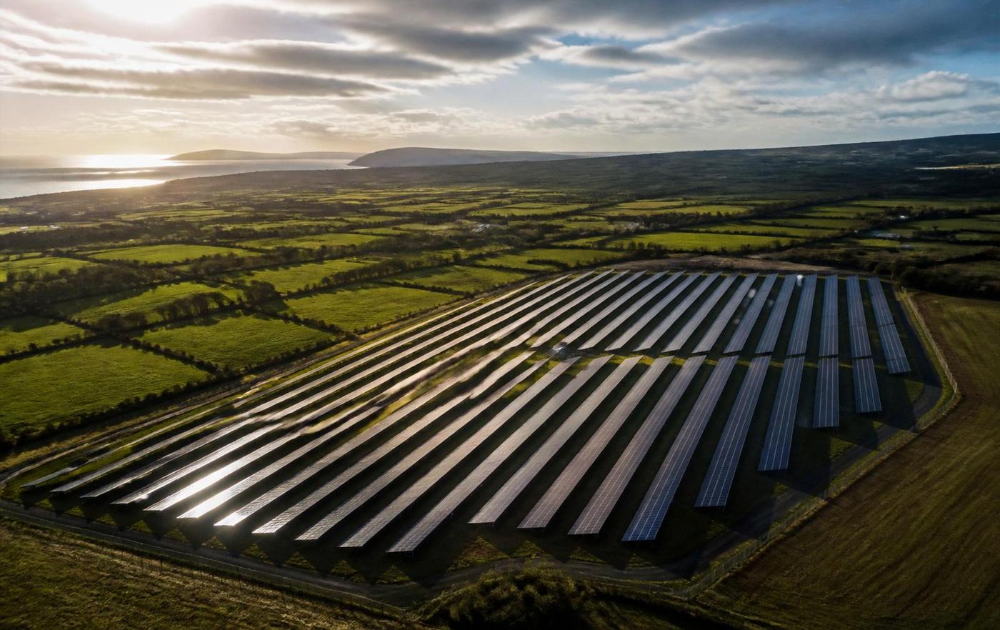 Solar farm in the Irish countryside